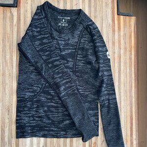 Barn Babe Equestrian Long Sleeve Charcoal Riding Top